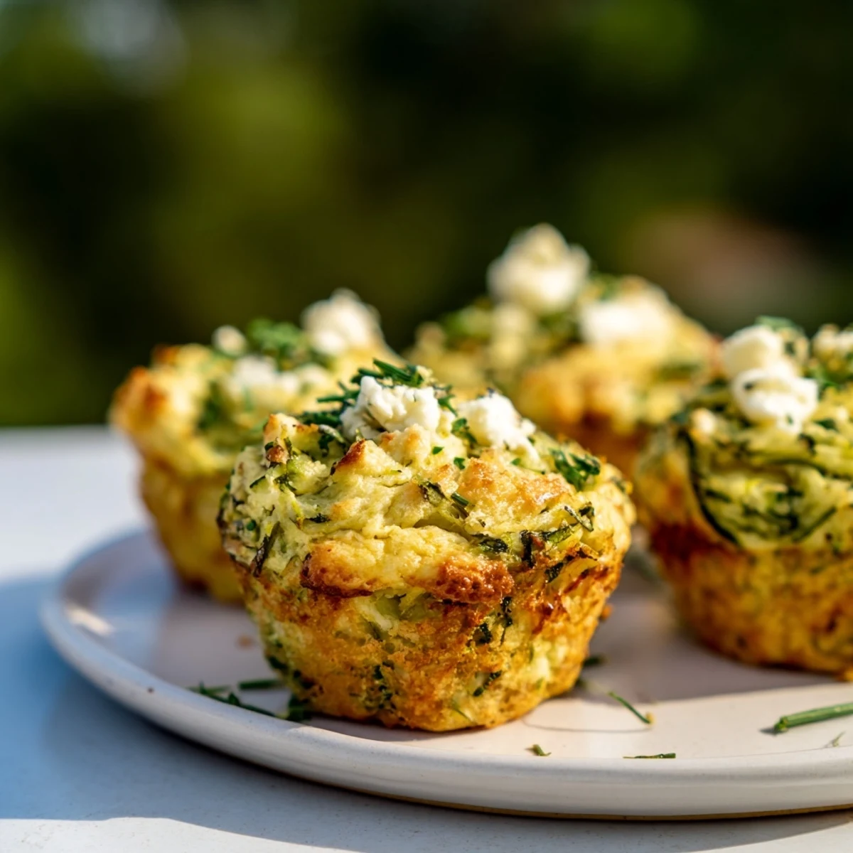 Fluffy and light, these delicious Savory Zucchini and Feta Muffins are speckled with herbs and cheese.
