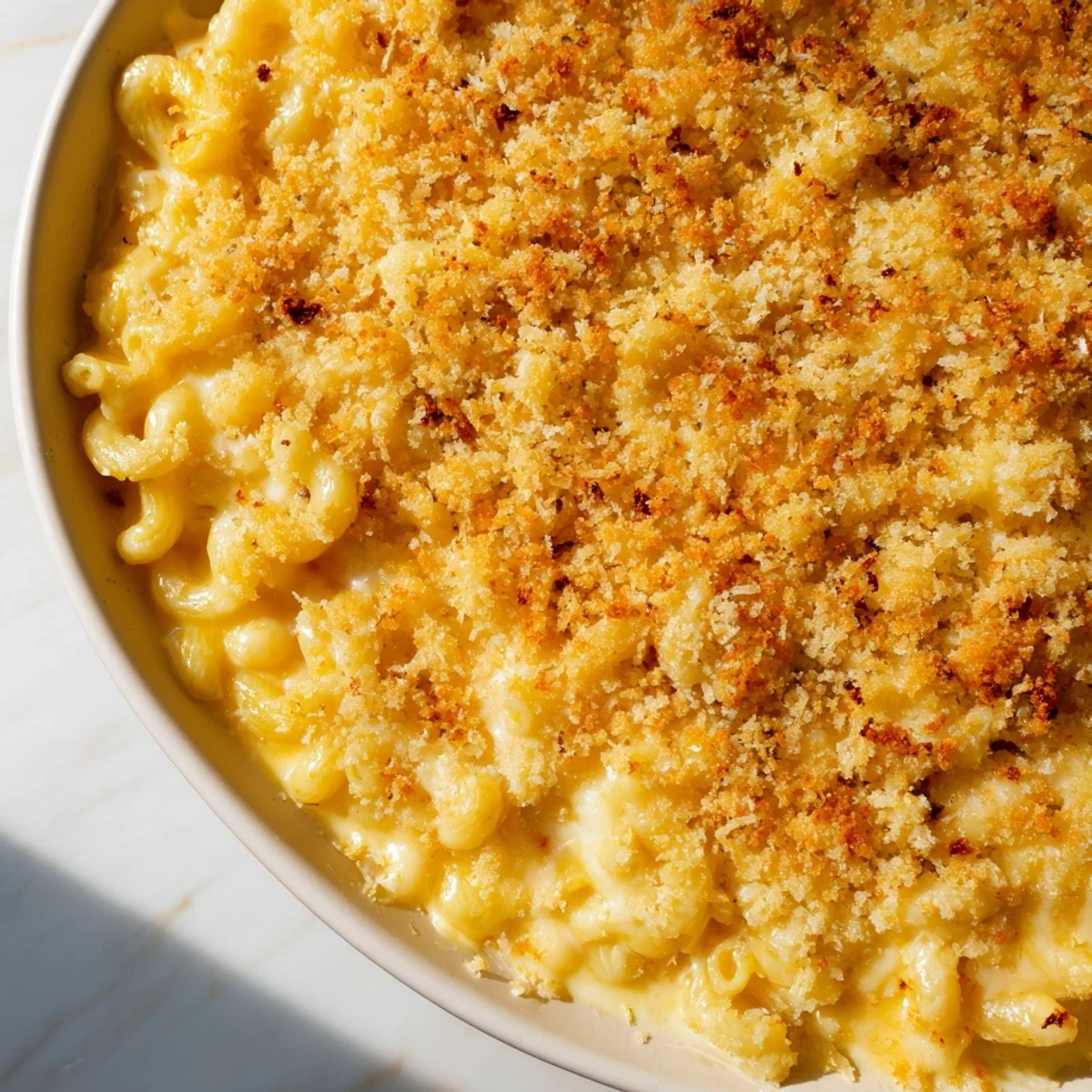 Golden, bubbly Classic Oven-Baked Macaroni and Cheese, a comfort food favorite for dinner.