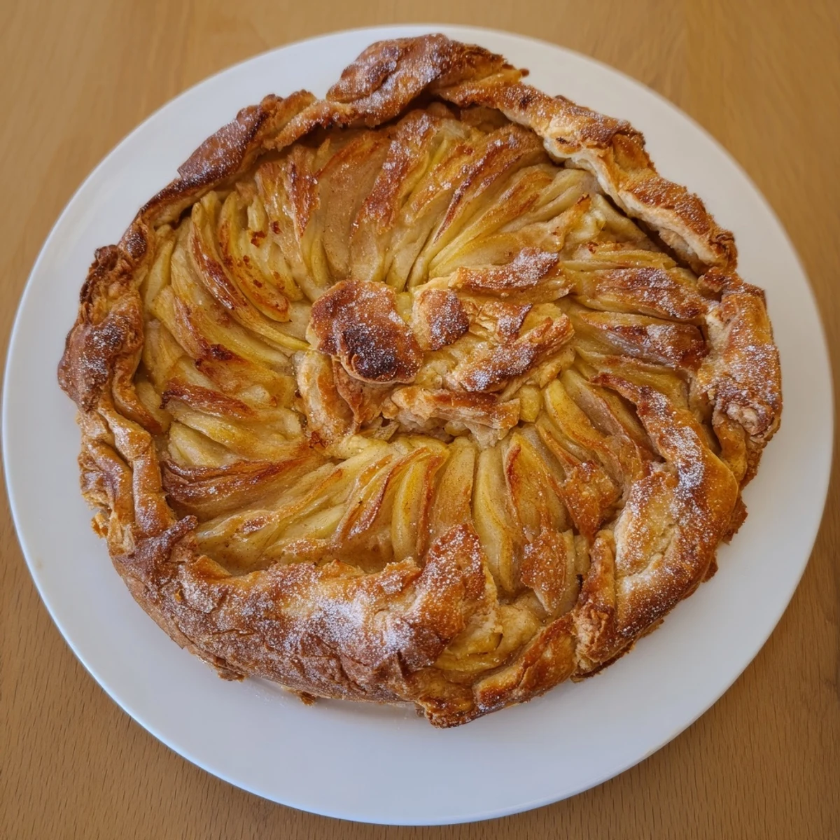 Golden-crusted Rustic Pear and Ginger Galette, filled with bubbling pears and warm spices, ready to enjoy.