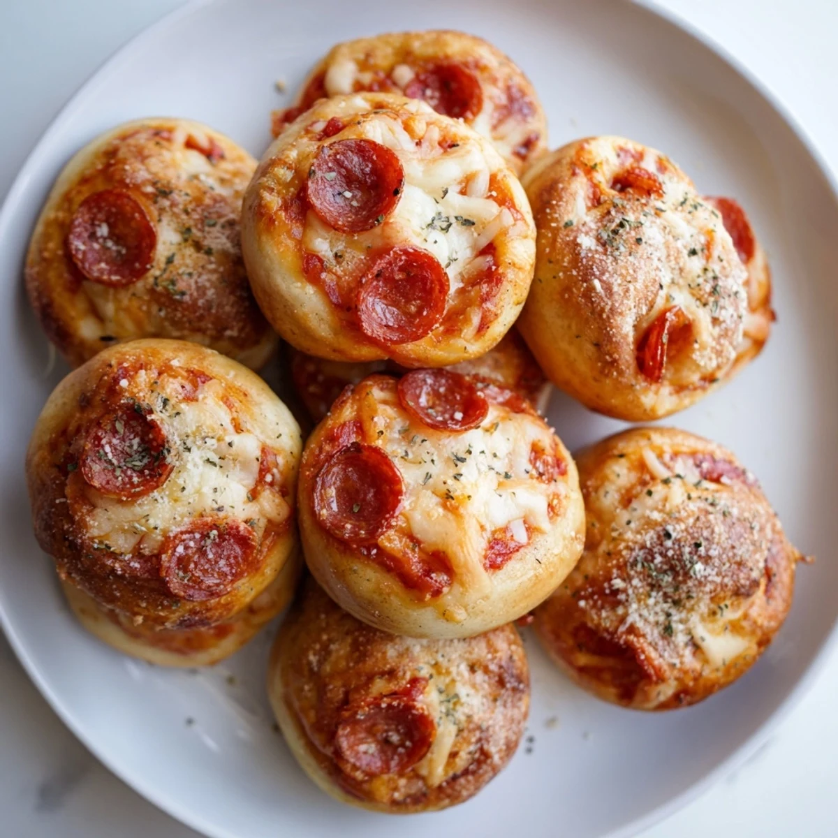 Hot air fryer pizza rolls bursting with melted cheese and savory pepperoni, ready to eat.