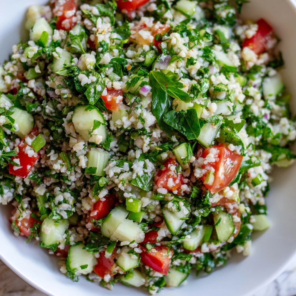 This enticing serving of Lebanese Tabbouleh Salad bursts with the flavors of parsley, mint and lemon.