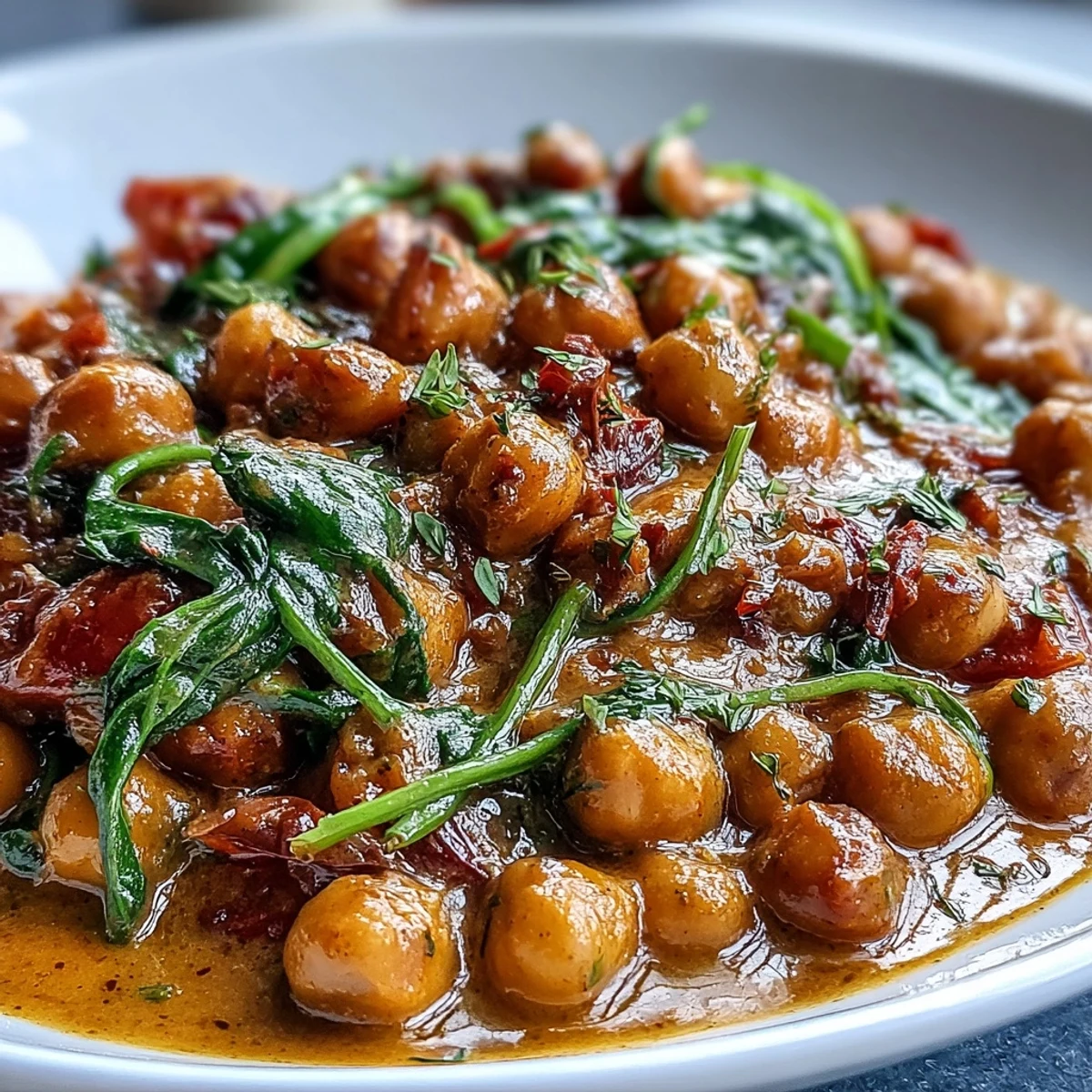 Comforting Chickpea Curry in a white bowl with a side of naan, highlighting the rich, golden-orange sauce.