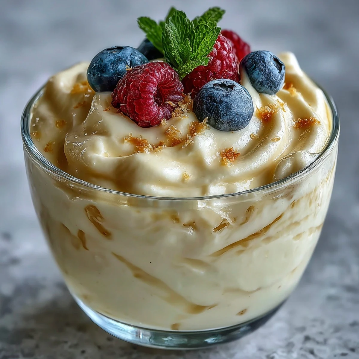 Creamy homemade Lemon Fool in dessert glasses topped with fresh lemon zest.