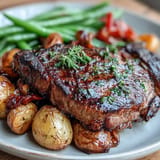 Juicy Father's Day Steak and Potato Sheet Pan Dinner, perfectly roasted and ready for Dad.