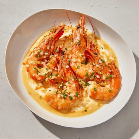 Sizzling The Ultimate 20-Minute Creamy Garlic Shrimp, seasoned prawns ready to be savored with herbs.
