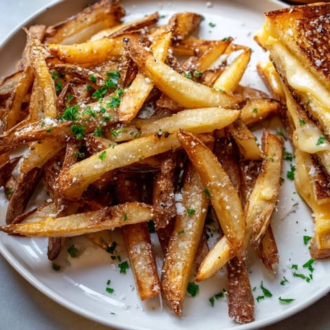 Beef tallow fries grilled cheese