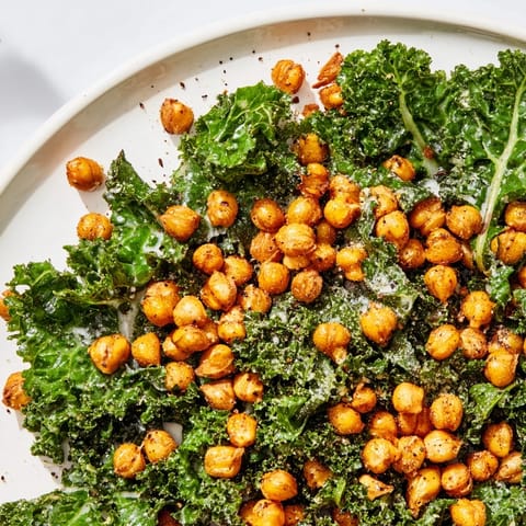 Warm Kale with Crispy Chickpeas