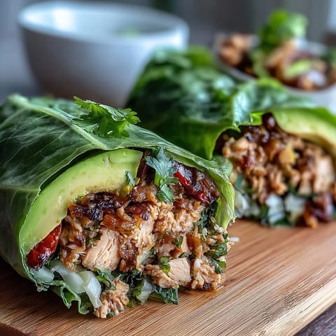 Healthy turkey taco lettuce wraps filled with seasoned ground turkey and fresh vegetables for a light, gluten-free meal.  