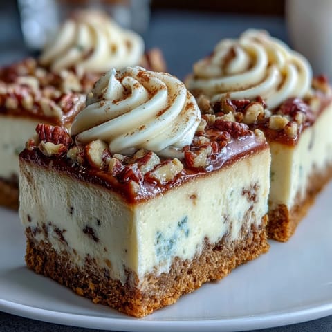 2. Rich Carrot Cake Cheesecake Bars featuring marbled carrot cake and cheesecake, finished with luscious vanilla frosting for a spring treat.