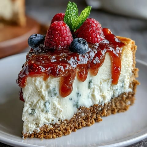 Creamy lemon cheesecake layered in jars with buttery graham cracker crust and berry garnish