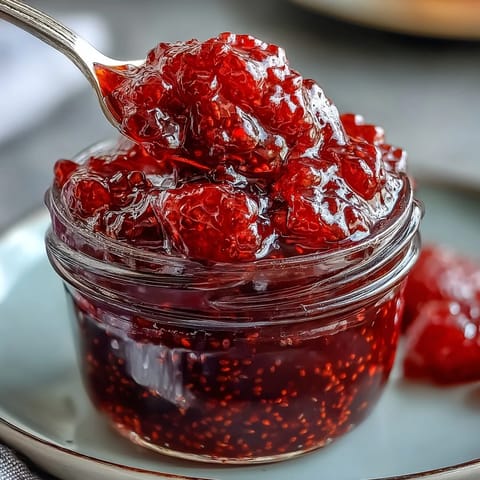 Bright, easy raspberry lemon chia jam, a quick and healthy spread.