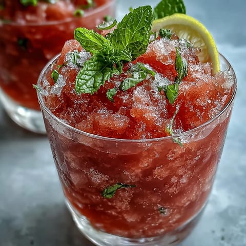 Refreshing sugar-free watermelon lemonade slushie, ideal for a hot summer day.
