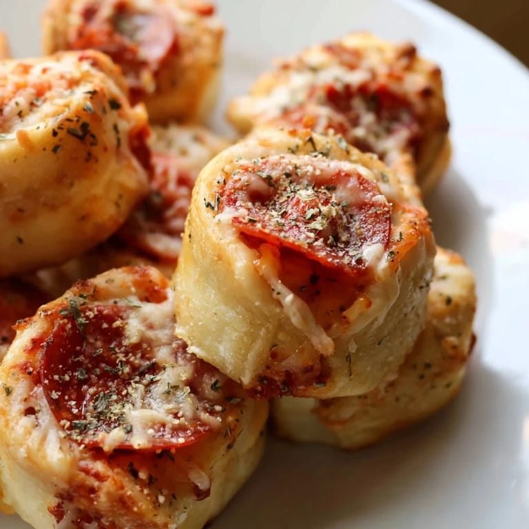 Golden, crispy air fryer pizza rolls, perfect bite-sized snacks, served with a side of dipping sauce.
