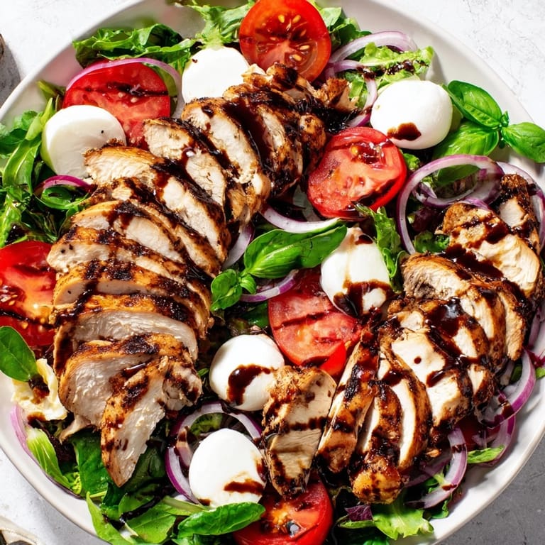 Delicious, gluten-free Caprese Chicken Salad; imagine the flavors of Italian summer on your plate.