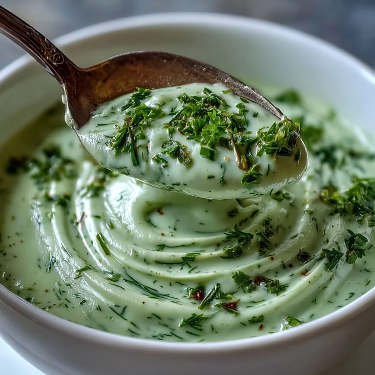 Creamy celery and herb soup steams gently in a white bowl, highlighting the smooth texture and vibrant green herb garnish.