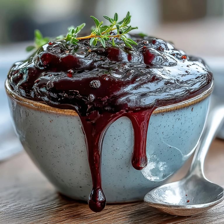 Freshly brushed Black Currant Glaze coats a golden roasted ham, glistening under warm kitchen lighting for a festive meal.