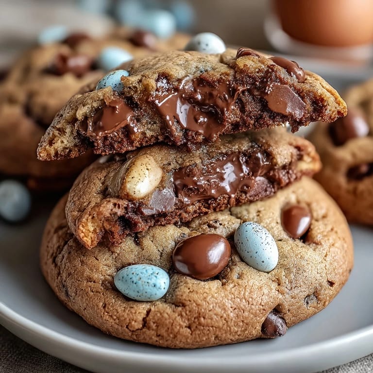 Festive chocolate chip cookies featuring crunchy Cadbury Mini Eggs, perfect for spring celebrations and dessert tables.