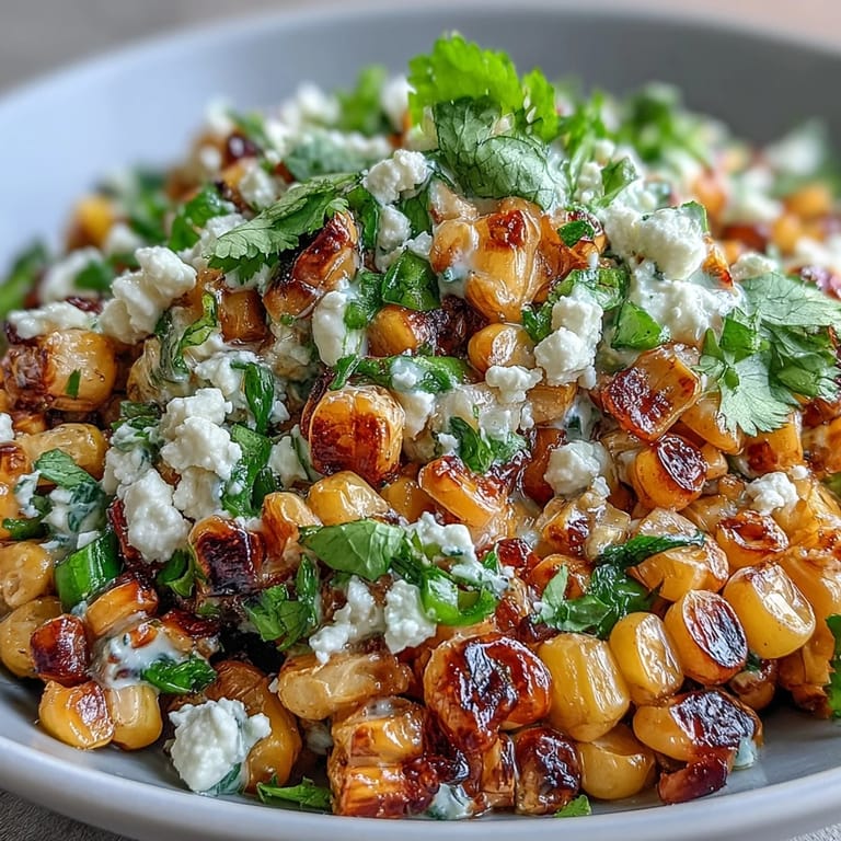 Fresh and tangy Mexican street corn salad featuring sweet corn, red bell pepper, and a zesty lime-cilantro dressing.  