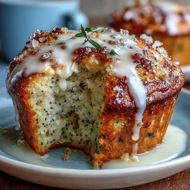 Fluffy lemon poppy seed muffins, a perfect sunny breakfast treat.