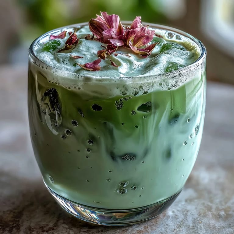 Vibrant green matcha latte crowned with sweet, airy vanilla cold foam.