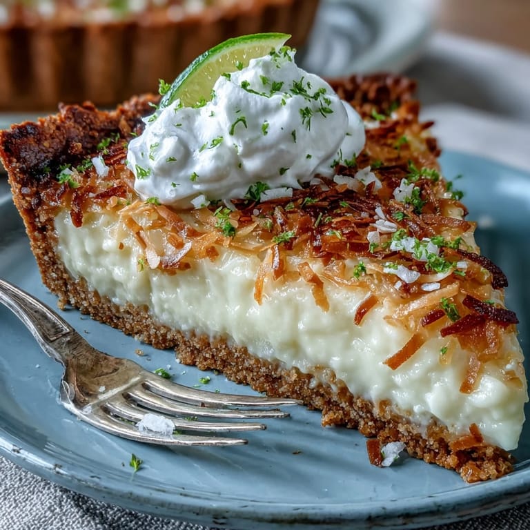 Vibrant coconut lime tart, a sweet and tangy delight for any occasion.