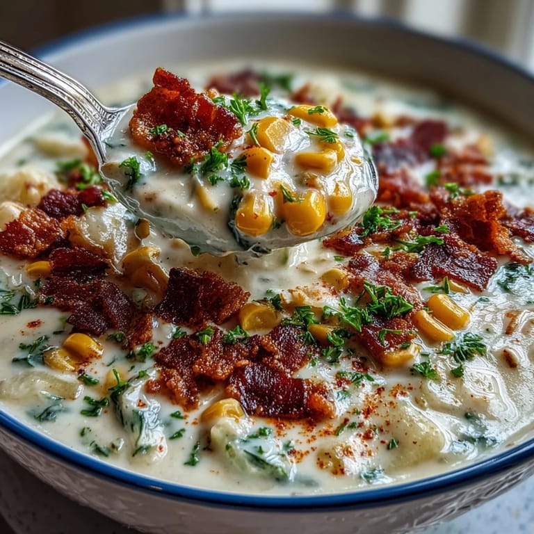 A bowl of comforting Cabbage Corn Chowder, perfect for a cozy, chilly evening.