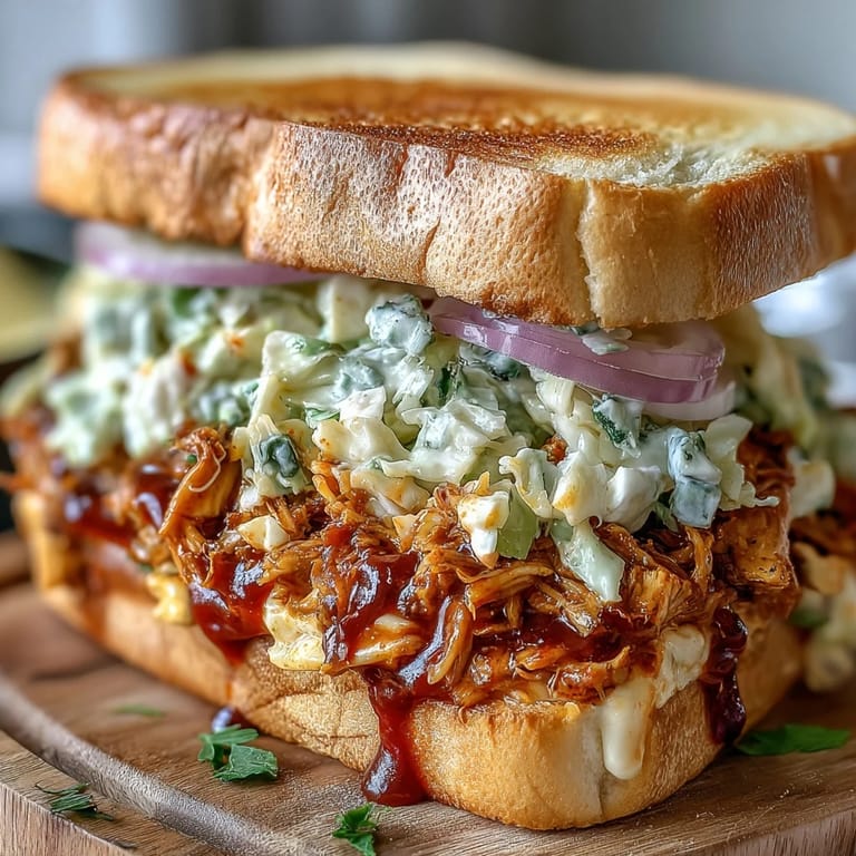 Savory BBQ pulled jackfruit sandwiches stacked high, ready for a delicious bite.