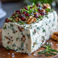 Whipped butter board with honey, nuts, and pomegranate seeds offers a delightful appetizer spread.